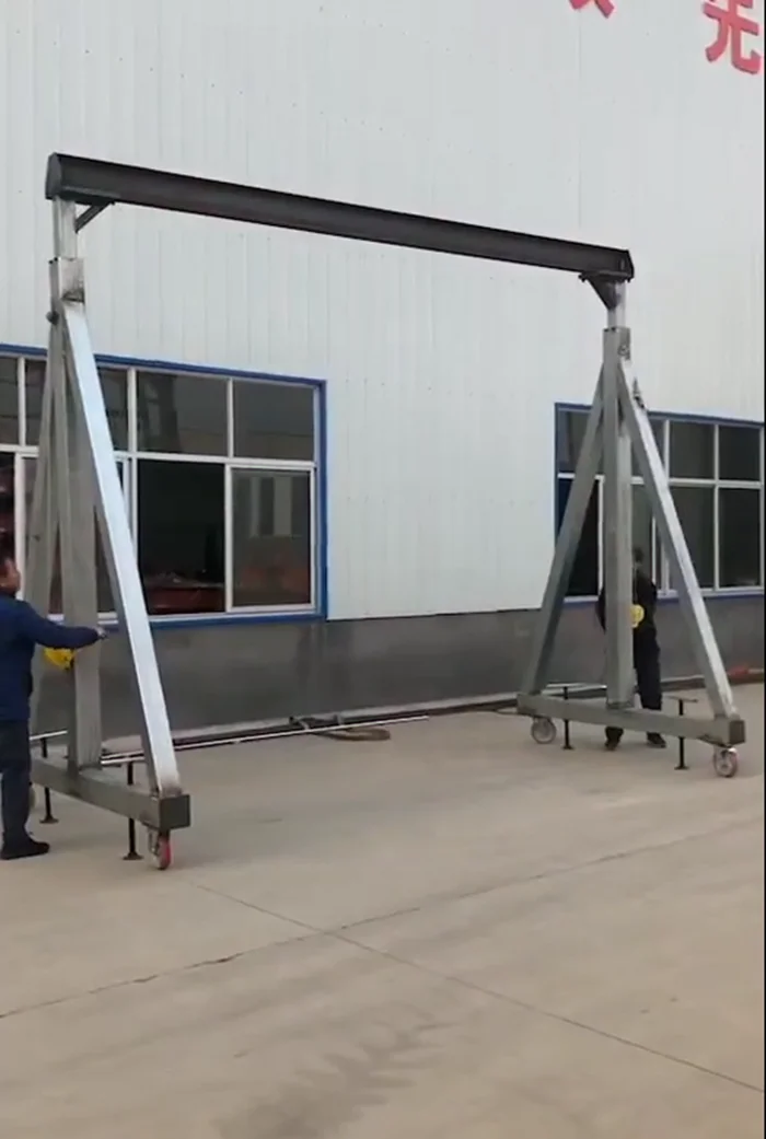 2000kg 2ton Foldable Light Duty Mini Lifting height adjustable Aluminum mobile Gantry Crane