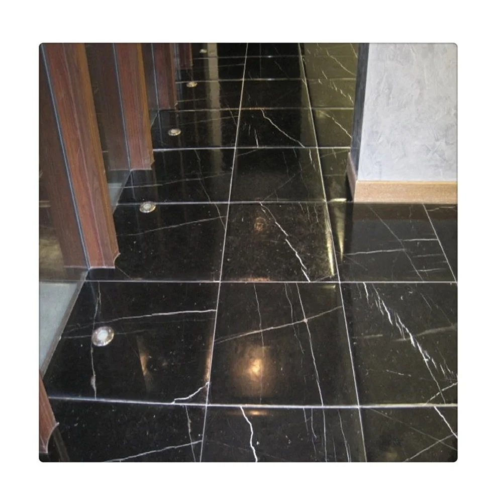Nero marquina marble taurus alanya black slabs with glossy finish