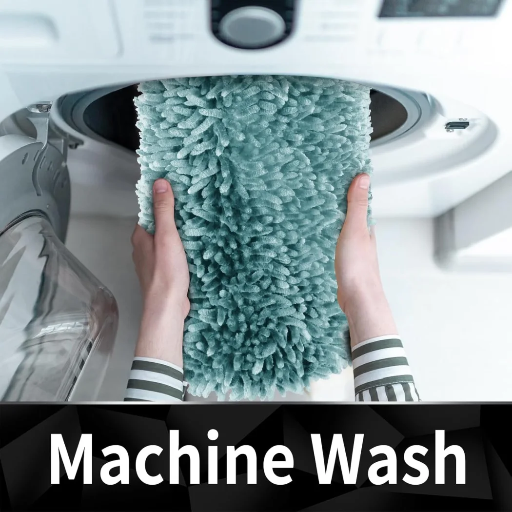 CF high density U type Extra Soft Shaggy Absorbent Microfiber Door Mat Non Slip toilet Chenille Bath Mats for Bathroom Rugs