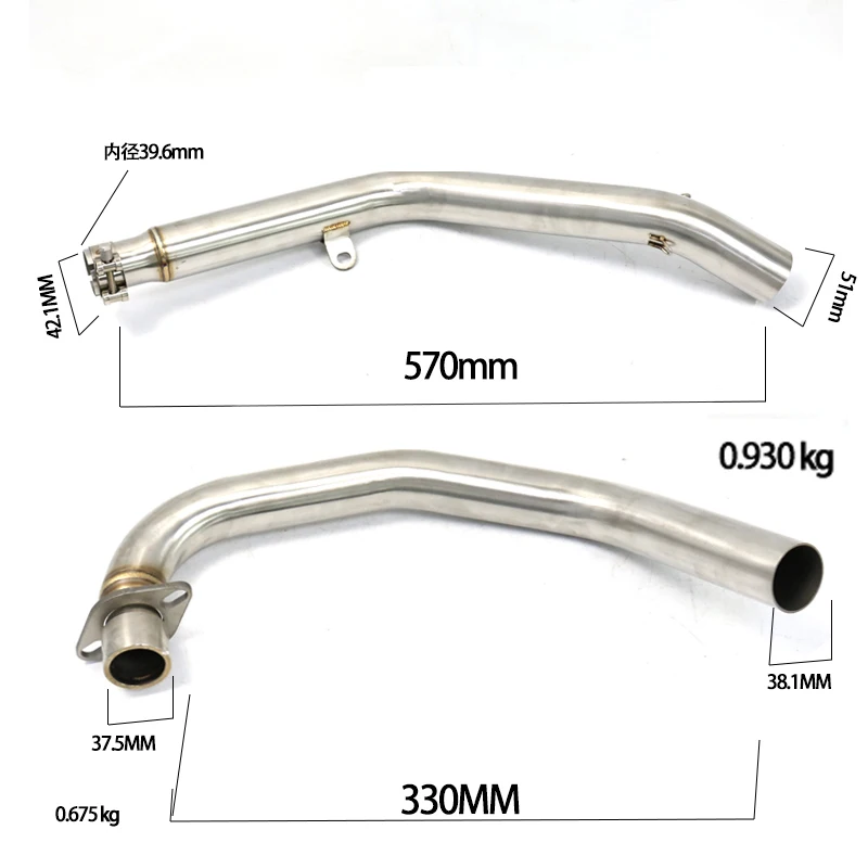 51mm For Honda CB190 CB190R Upgrade Modified Motorcycle Exhaust Headers Front Mid Pipe Muffler Link Pipe Motocross Pit Bike