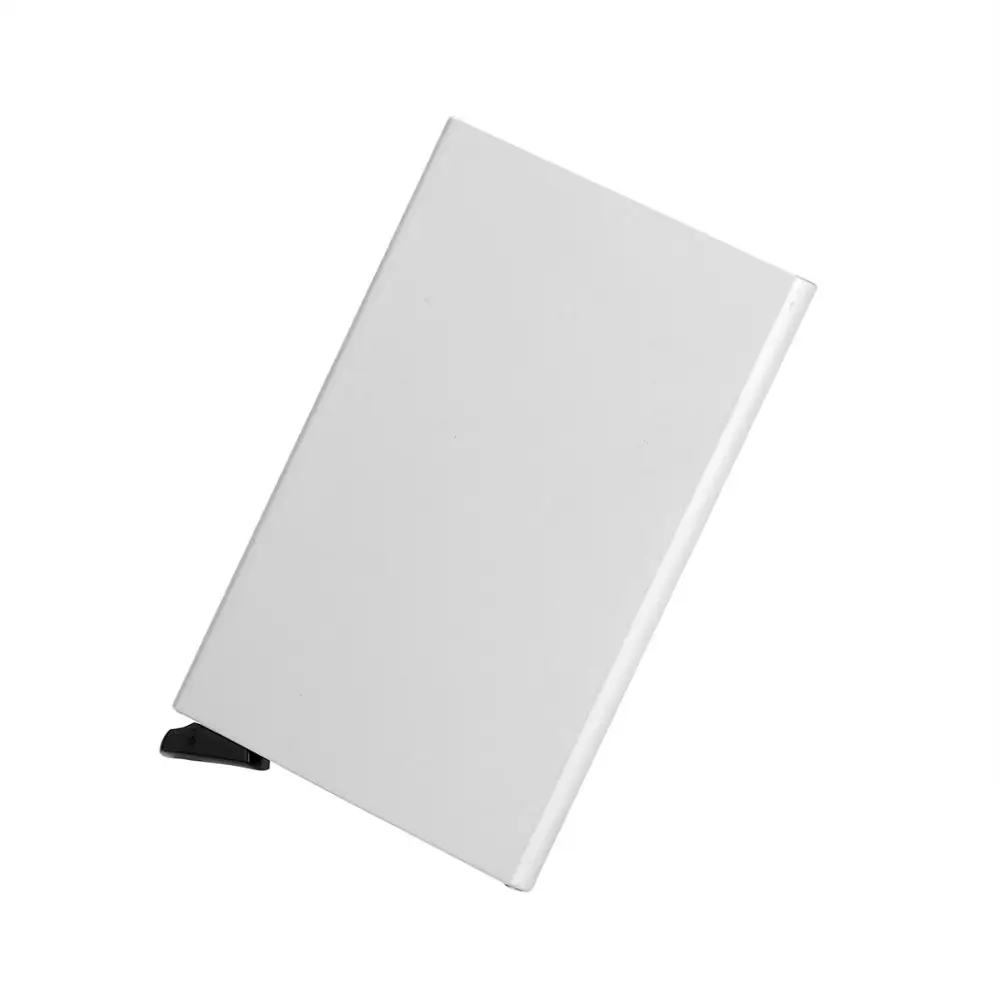 Amazon hot sale wholesale custom aluminum alloy automatic pop-up credit card case RFID card holder wallet for men promotion gift