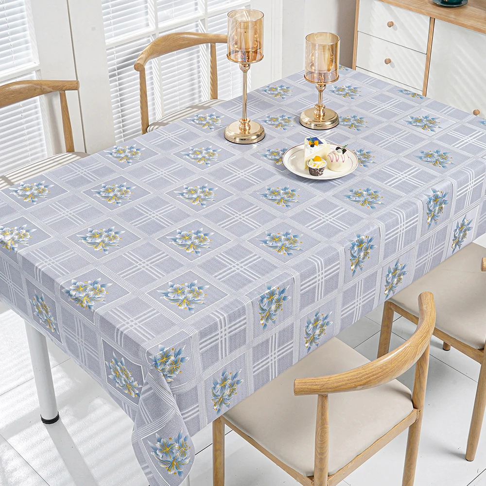 Wholesale custom dinning rectangle vinyl pvc plastic table cover