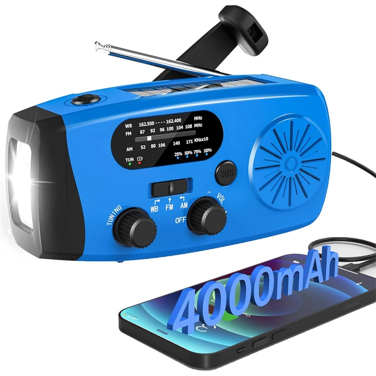 Multifunctional Portable Rechargeable Flashlights Survival Updated Version Am/Fm Solar Torch Noaa Weather Radio