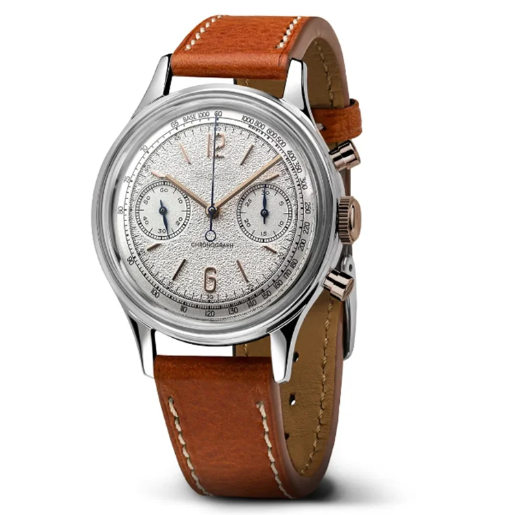 Custom Mechanical Automatic Leather Strap Chronograph Watch For Men