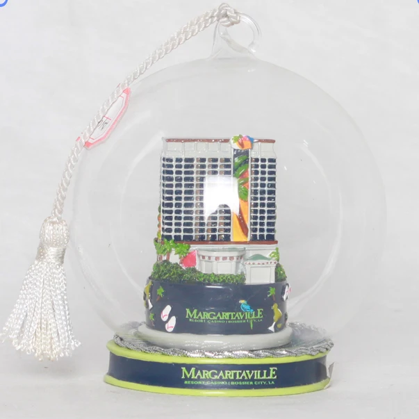 Factory Price Glass Ball Ornaments Souvenir Customized Snow Ball Resin Building  Snow Globe ornament