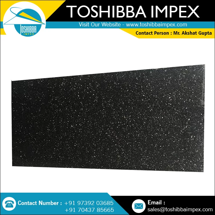 Best Price Polished Black Galaxy Granite Tiles Customizable Size All Natural Stone from India