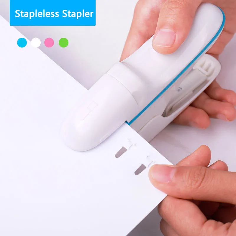 Staples Staple Free Stapleless 7 Sheets Capacity Hand-held Mini Safe Stapler