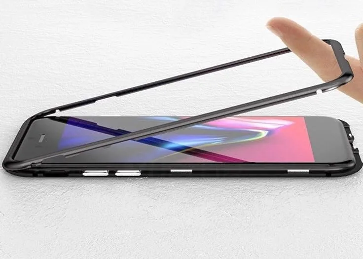  Прозрачный Магнитный чехол из закаленного стекла для телефона iPhone 11 Samsung S21 с магнитной металлической рамкой a21S