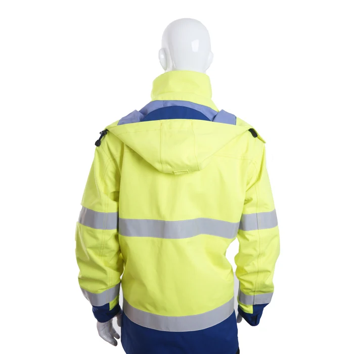 
Customized safety arc flash high visibility fireproof ARC FR anti acid waterproof jacket 