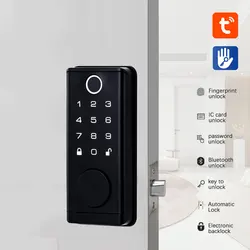 Gold supplier biometric home door lock digital electronic smart lock handle lock for wooden door