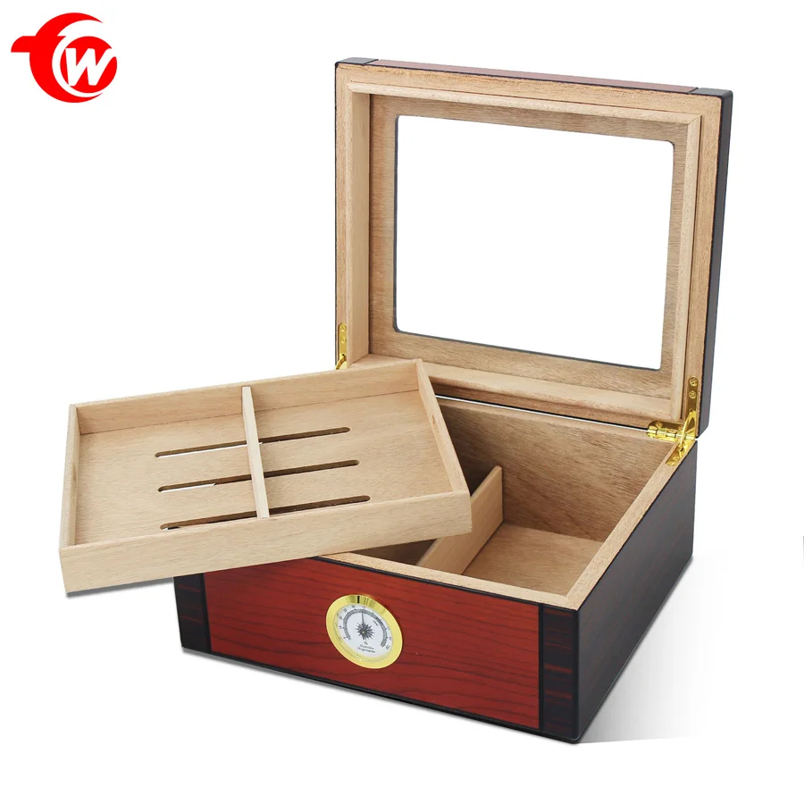 Wood Cigar Showcase Rack Display Humidors Luxury Large Capacity High Quality Humidifier Cigar Cabinet