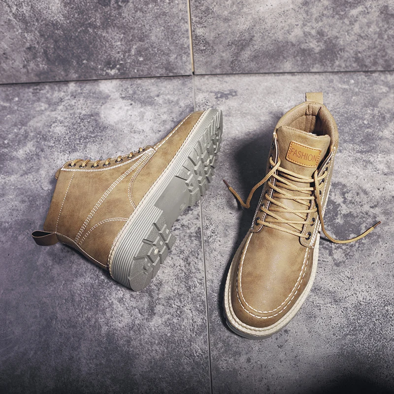 PVC Injection Men Ankle Work Boots With Lace Up