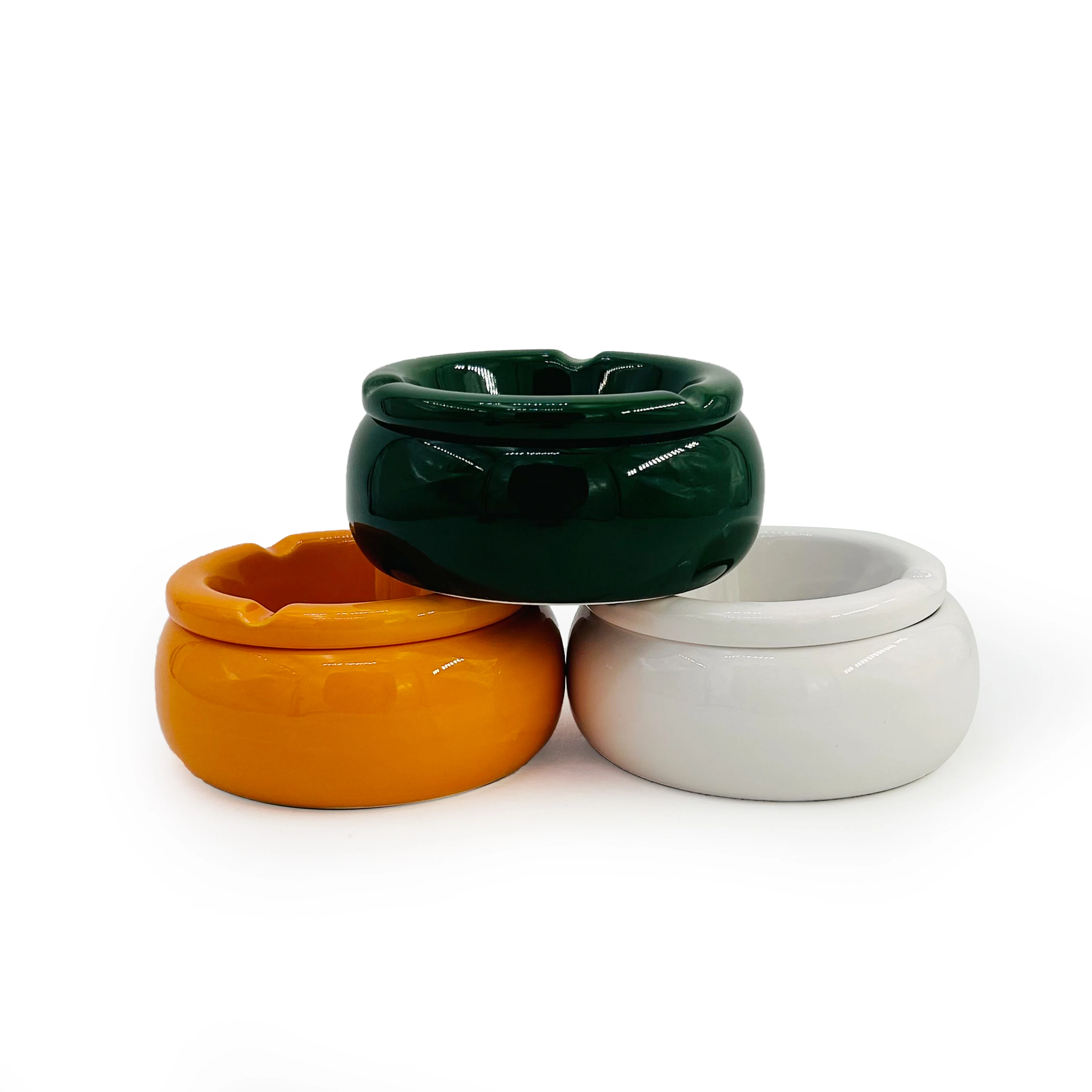 Creative Anti-Flying Double - layer Ceramic Ashtray With Lid