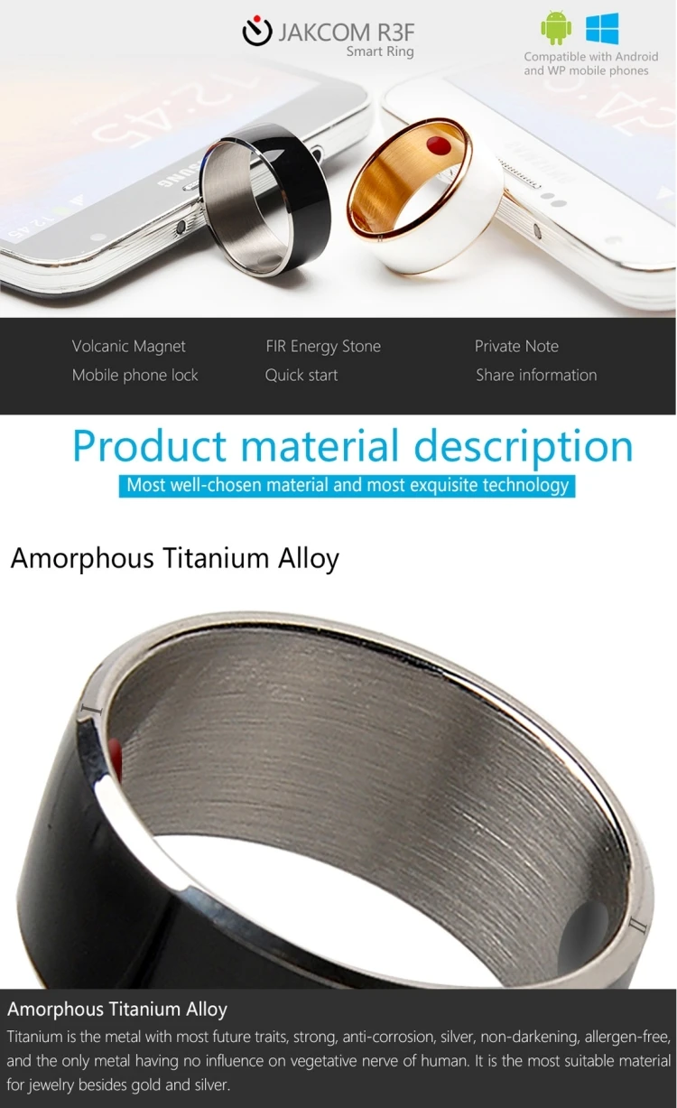 Newest Smart Ring Gold Waterproof Mini Women Men Mobile