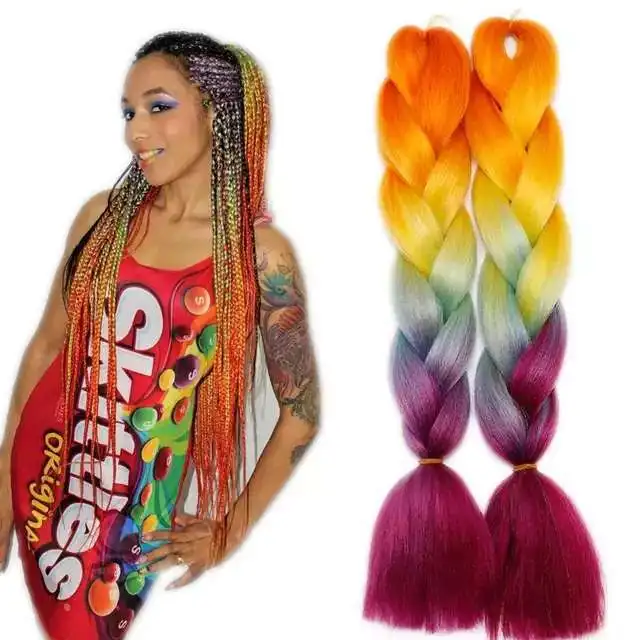 African Dirty Braids Loose Braids European And American Wigs High Temperature Silk Female Hair Extensions Thick  Human Hair Wigs