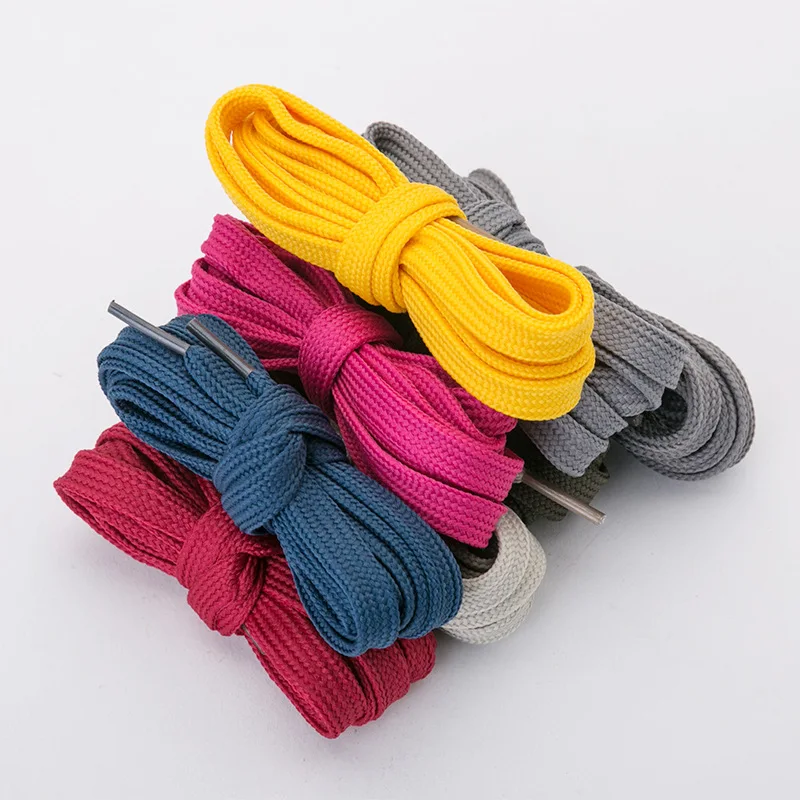 No MOQ Stock Flat Colored Shoelaces Shoe strings for Sneakers Skate Shoes Sport Shoes Boots