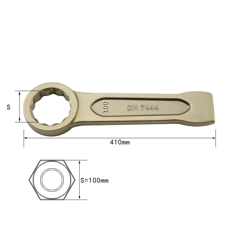 Aluminum Bronze High Quality Professional Manufacture hardware tool DIN7444 RING SLOGGING SPANNER 100mm for food industry