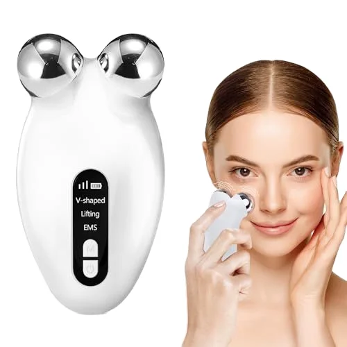 Portable Double Stainless Steel RF Therapy Massager with EMS & Heated Skin Lifting Beauty Machine Face Firming Neck Enhancement
