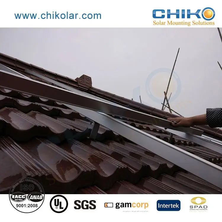 CHIKO Solar Roof Tile Mounting Aluminum Solar Roof Patio Pv Solar Mounting Structure