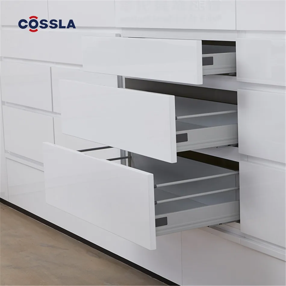 
full extension blumot soft close tandem metal box drawer slide 85mm height luxury metal box 