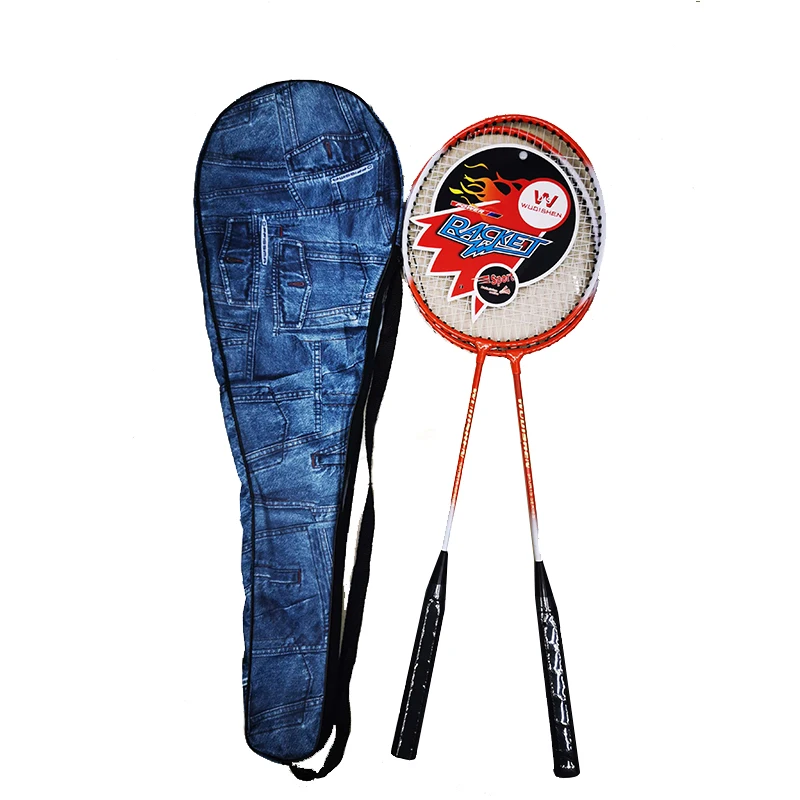 Cheap price Aluminum rackets badminton racket set with 2 rackets in a PVC bag for beginner