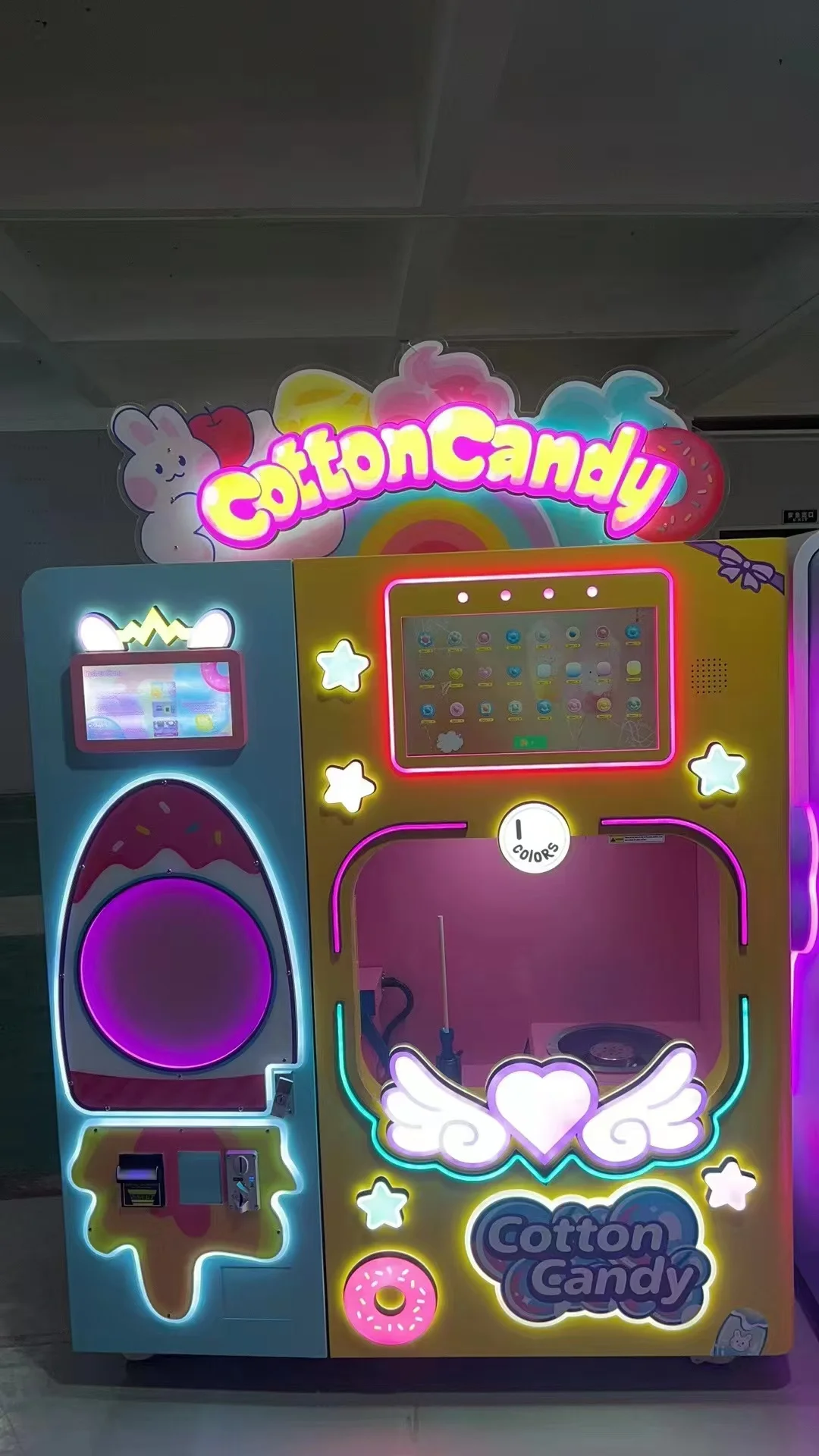 Automatic Coin-Operated Arcade Cotton Candy Machine Candy Steering Wheel Gaming Vending Machine 6 years old 3 years old for sale