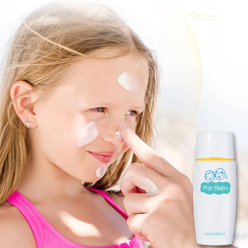 Private Label Natural SPF30+ Baby Sunscreen Lotion UVA UVB Protection Water Resistant Non Allergenic