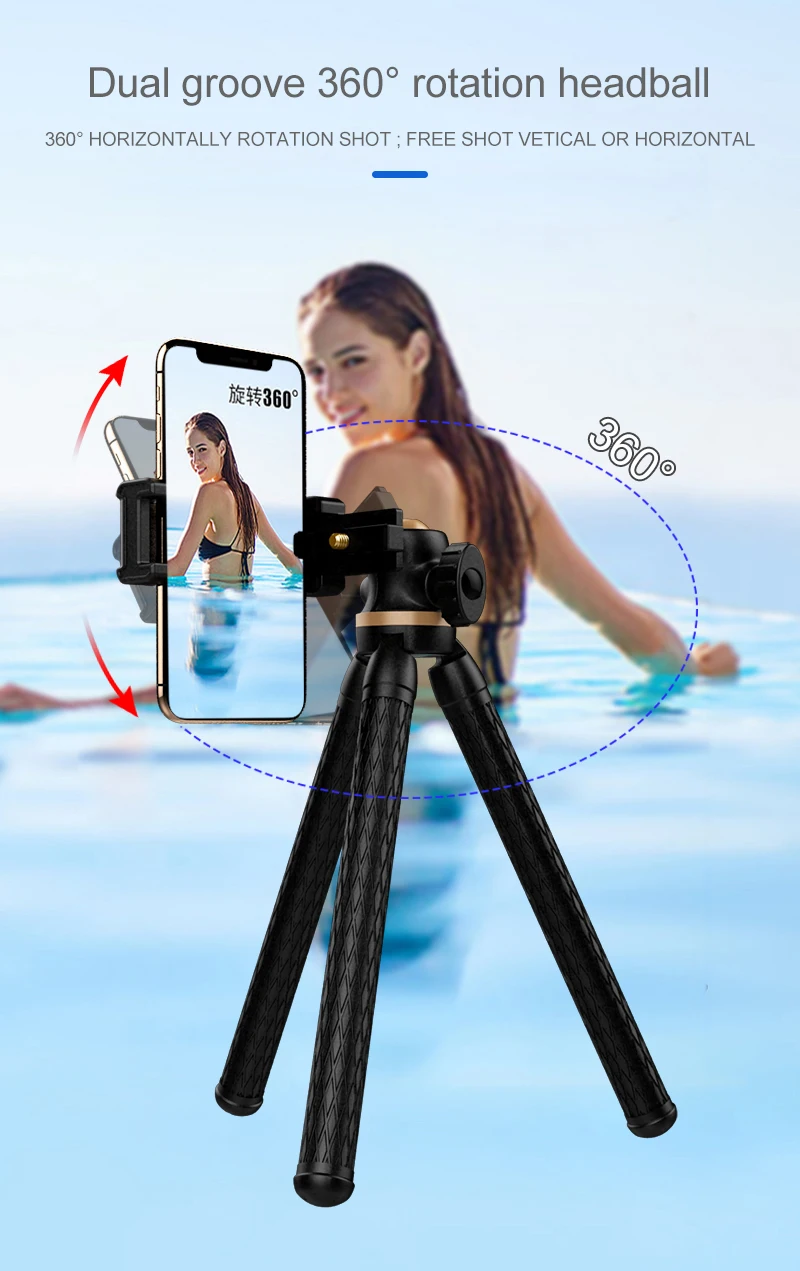 
Waterproof 360 Degree Smartphone Mini Flexible Tripod Octopus DSLR Tripod for Mobile Phone Camera 