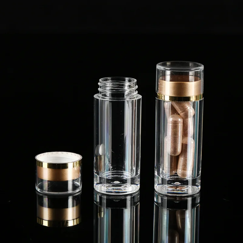 1oz Прозрачный Дополнение порожних контейнеров Clear Powder белока из пластика акриловой банкой коробка для медицины капсула бутылка таблеток