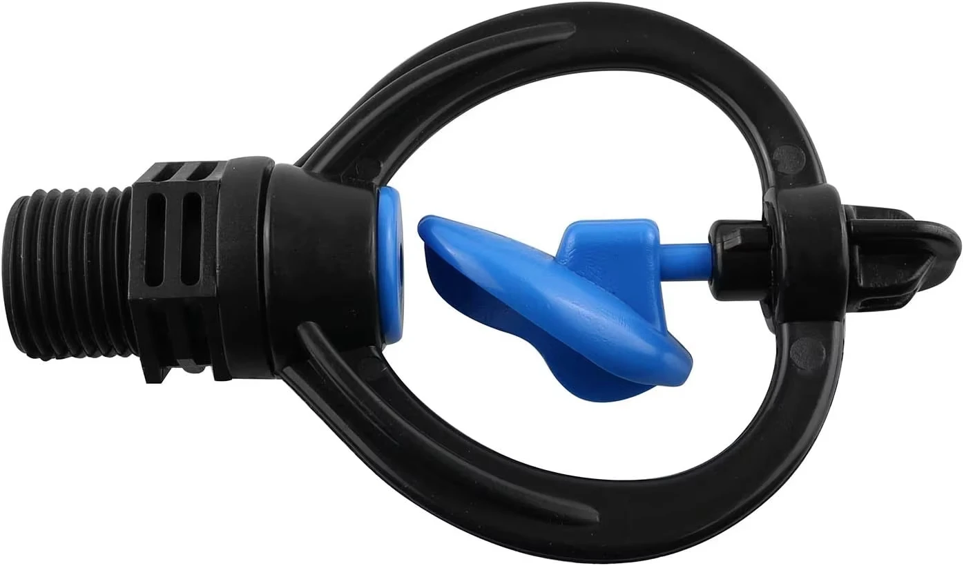 Plastic impeller butterfly shaped 360 degree automatic rotation irrigation nozzle, garden water mist nozzle, water nozzle