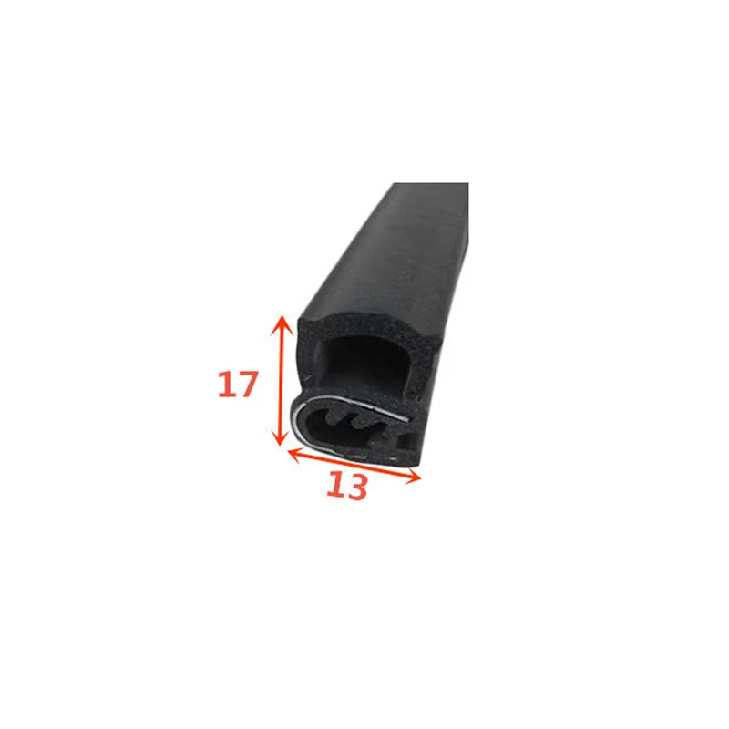 Custom Pvc Extruded Profile Rubber Sealing Strip Built In Shaped Steel Sheet U Shape Edge Trim