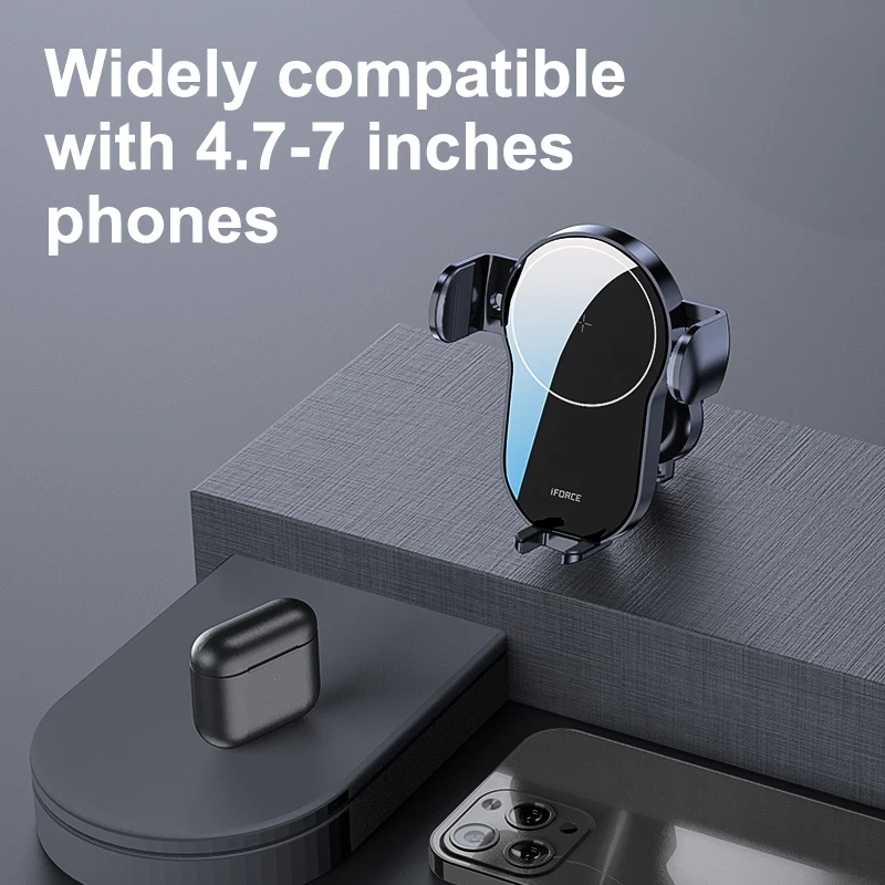 2023 Cellphone Accessories 15W Fast Wireless Car Charger Holder Electric Car Phone Charging Stand AirVent Mont Wireless Chargers