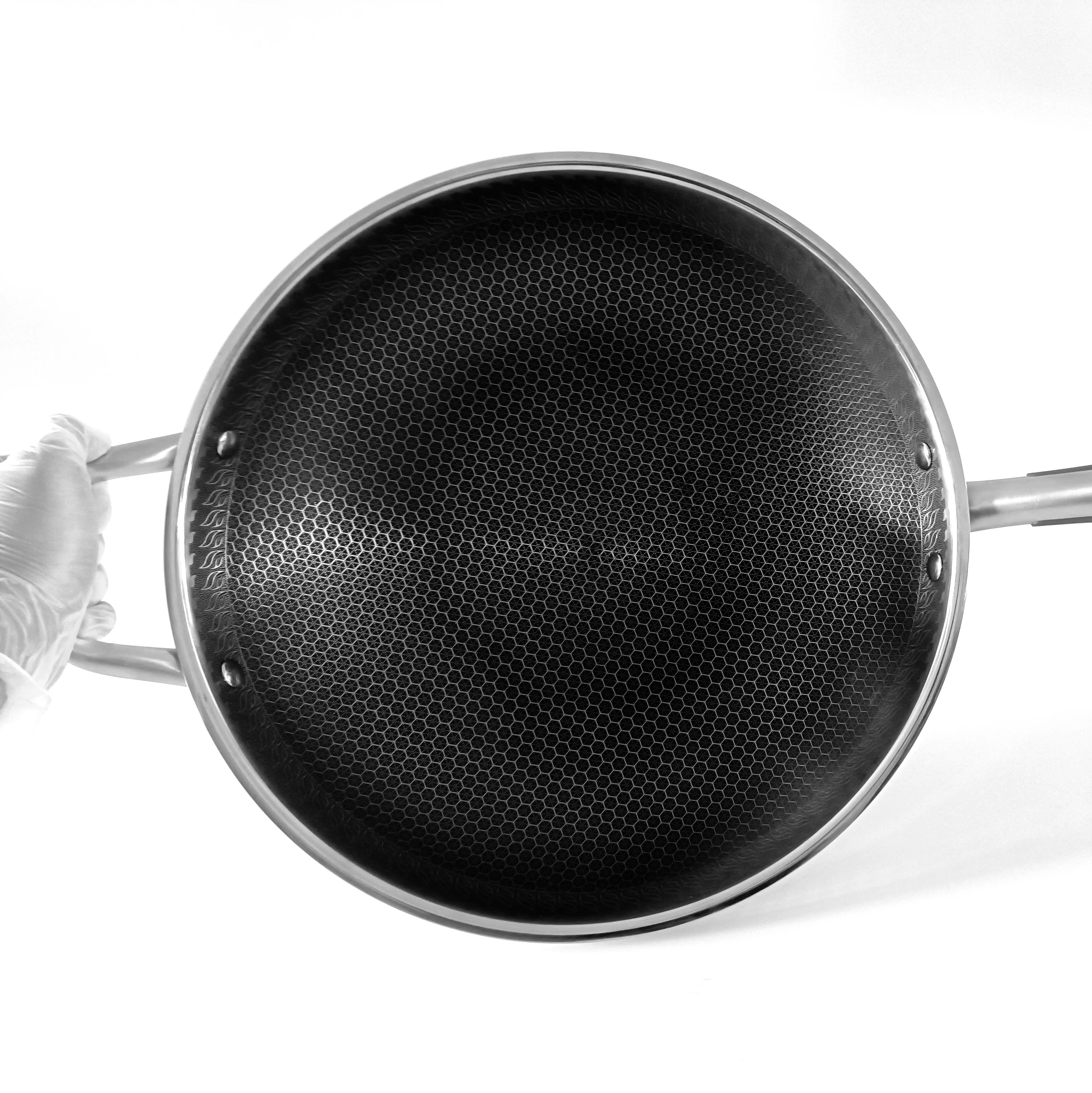 Stainless Steel 316 Frying Pan Non Stick Bottom Two Side Honeycomb Pan High Quality Woks Cookware set with handle