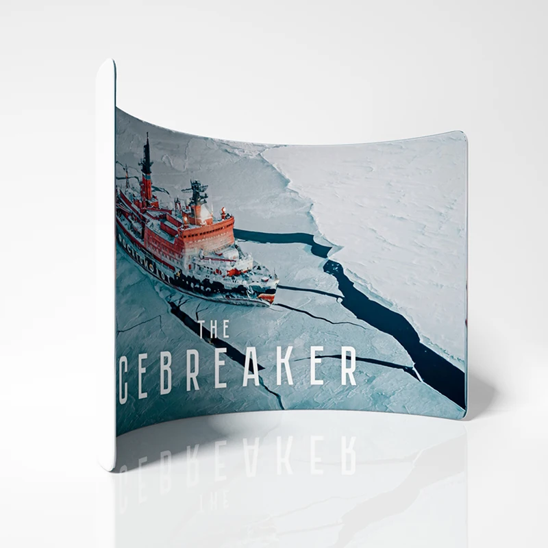 Semi Circle Shape curved fabric exhibition booth fold up stretch green screen backdrops