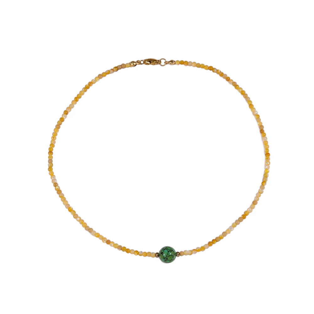 Simple Style Trendy Beaded Necklace for Women High-Grade Luxury Clavicle Chain Light Niche Design Sense for Party