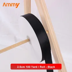 Ammy  2.5cm Polyester Ribbon 91m Plain High Quality Polyester  Flower Packaging Material Gift Ribbon