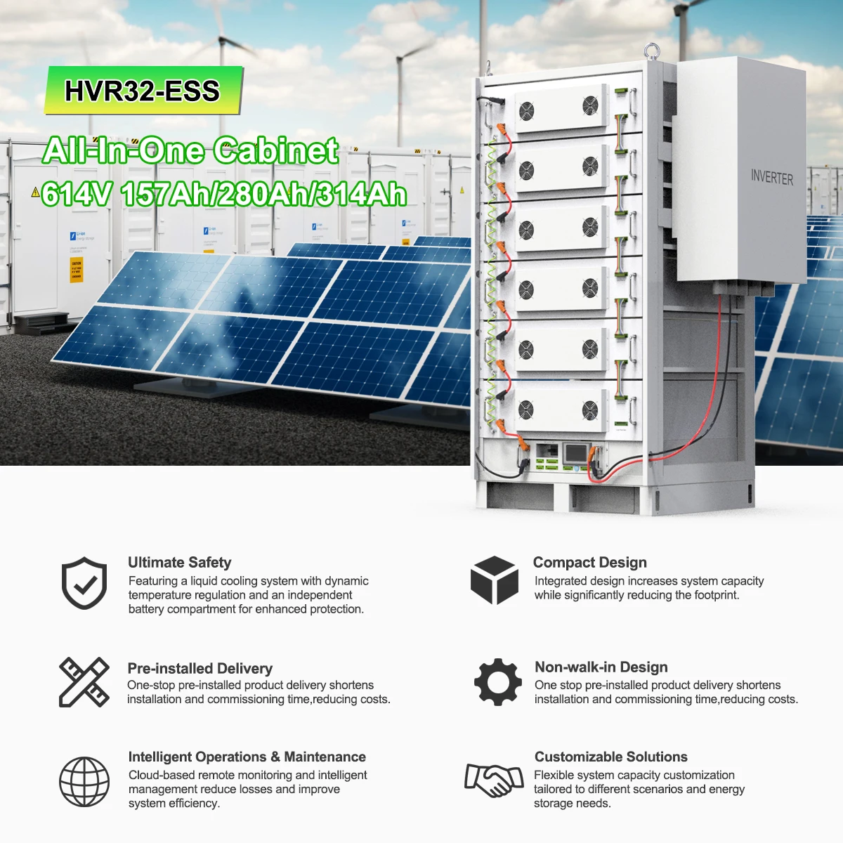 30kwh 40kwh 50kwh 60kwh 80kwh 100kwh 150kwh 200kwh High Voltage Lithium Ion Batteries Pack
