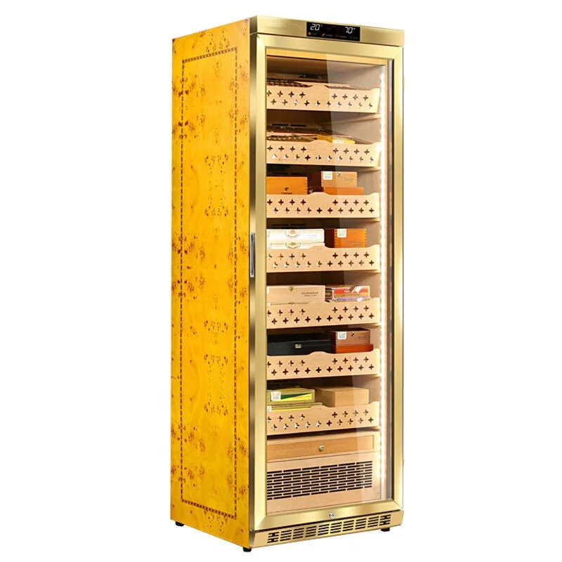 Premium Electronic Cigar Humidor Cabinet 1800 Count Capacity Accurate Humidity Controlled Humidor