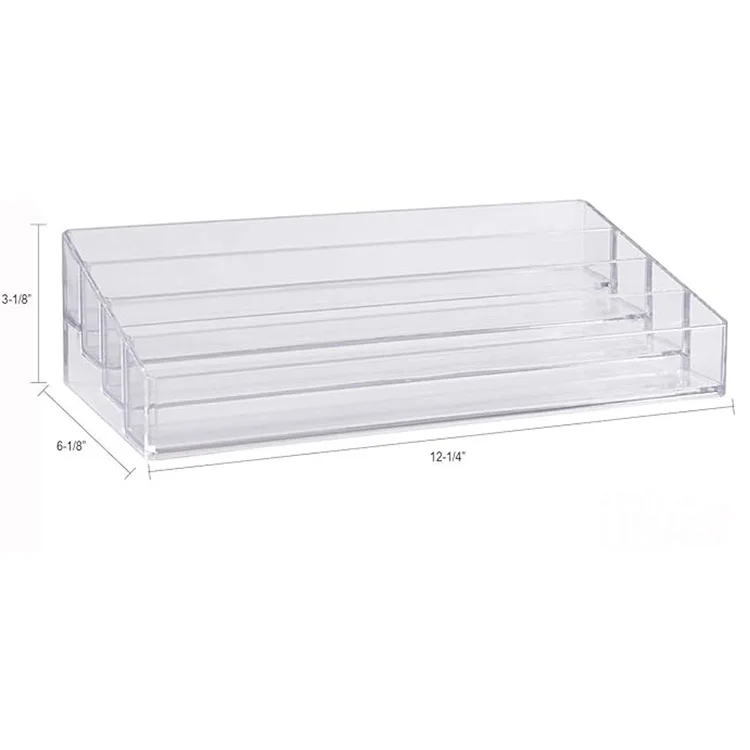 High quality multipurpose customized makeup acrylic tray black and cosmetic display cabinet showcase acrylic makeup chair