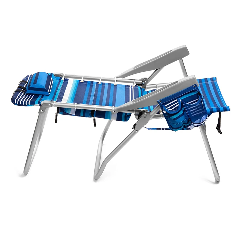 Custom Logo Tall Backpack Outdoor Chair Durable Aluminum Frame Camping Chair Adjustable Back Beach Chair