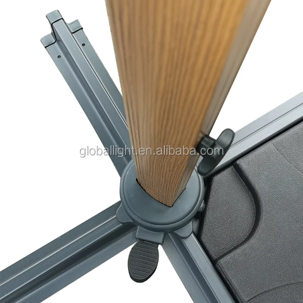 Outdoor Master 3x4M Wooden Coating Aluminium Patio Adjustable Umbrella Roma Umbrella 360 cross  Garden Umbrella