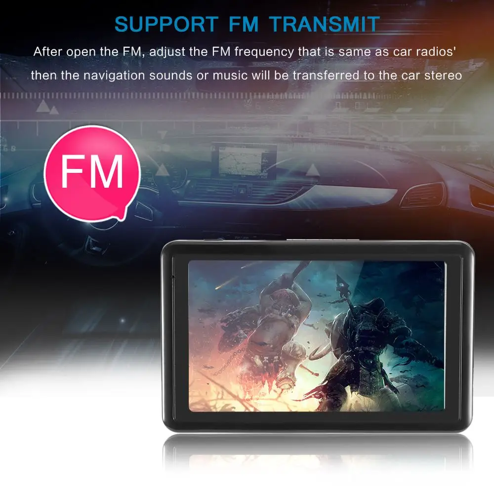 5 inch Auto Car GPS Navigation 128M Sat Nav latest Free Maps WinCE 6.0 FM Support Multi-languages