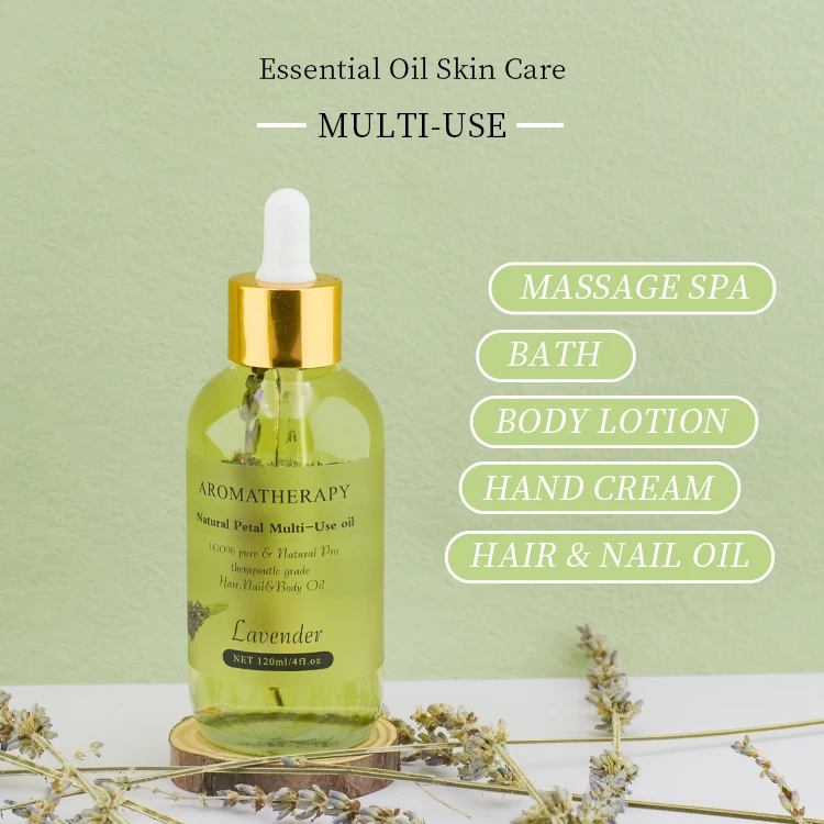 NEW Private Label 100% Pure Natural Skin Care Body Massage Oil Aromatherapy Multi Use Oil Rose Petal Essential oil