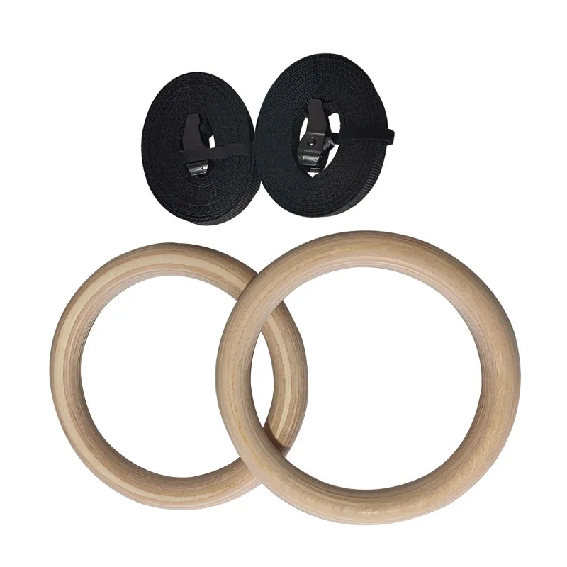Лидер продаж, деревянное гимнастическое кольцо с нейлоновыми ремешками для тренажерного зала