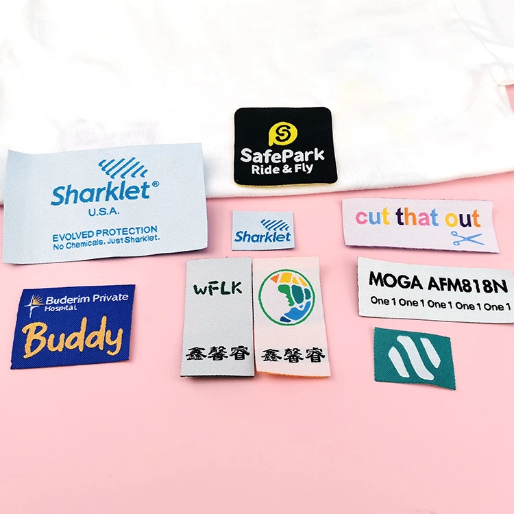 Designer Woven Labels Jeans Custom High Density Fashion for  Bags Clothing Shoes Customized Technics Logo Item Fold Color Eco