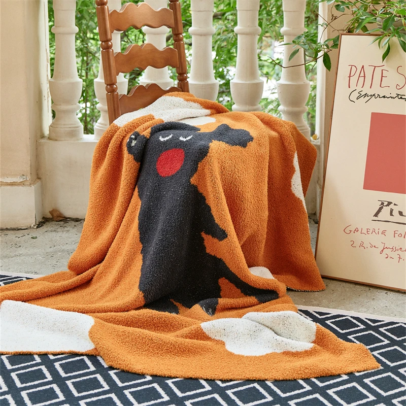 Wholesale Factory cheap supper lovely carton  flying dog supper soft warm breathable 100% polyester knitted throw blanket BLF