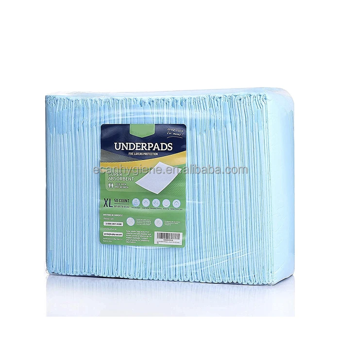 Heavy Absorbency Quilted Fluff And Polymer Disposable Incontinence Underpads  Great Protection For Beds Furniture Surfaces