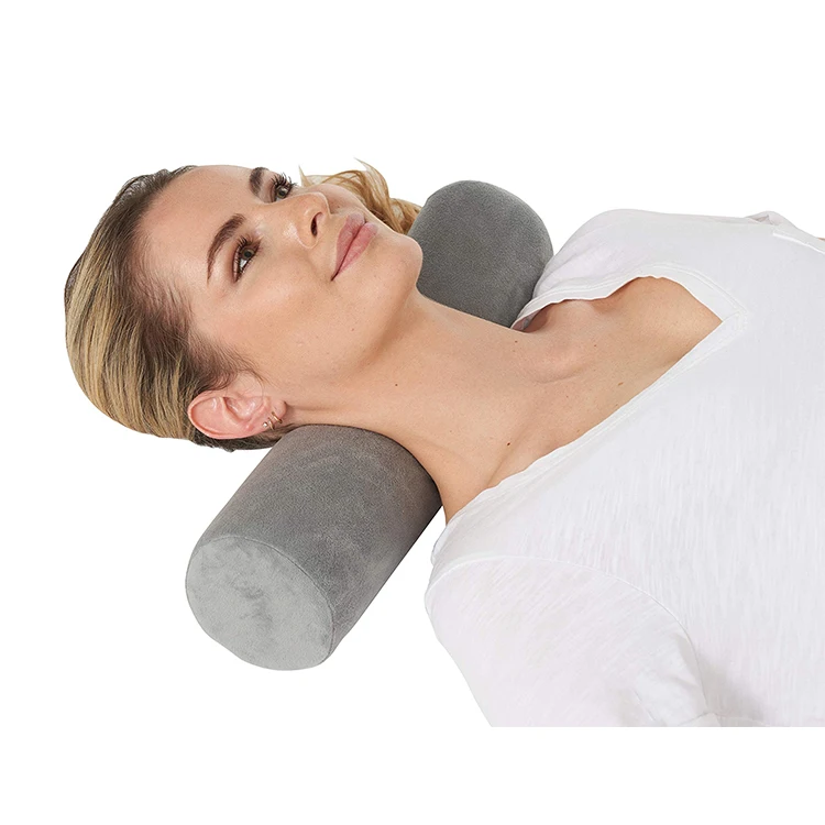 Custom Long Body Round Neck Roll Yoga Floor Soft Bolster Pillow Yoga Legs Support Elevator Cylindrical Pillow For Bed Yoga