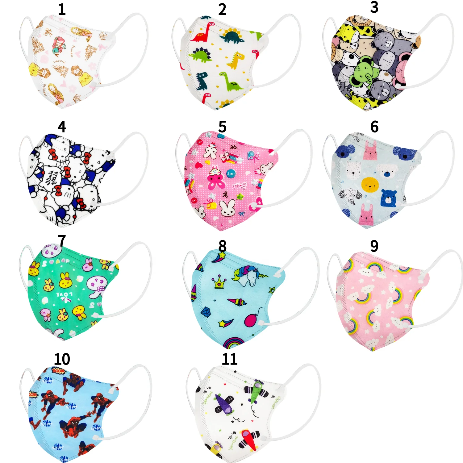 high quality Kid Baby KN95  cartoon breathable  Face mask Children Custom 5 Layers Face Mask