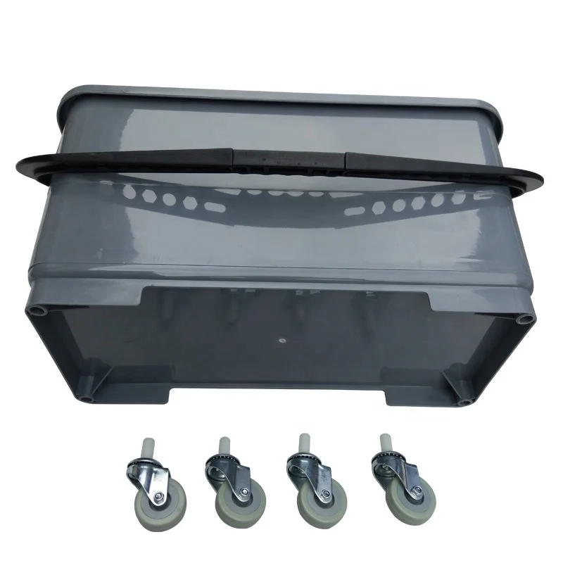 Y1100 Rectangular Cheap window cleaning bucket plastic mop bucket with wheels and grid